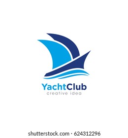 Creative Yacht Concept Logo Design Template