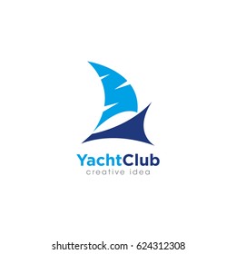 Creative Yacht Concept Logo Design Template