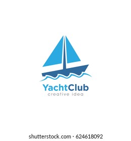 Creative Yacht Concept Logo Design Template