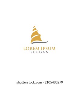 Creative yacht ship icon logo design vector illustration. sailing boat symbol logo design color editable