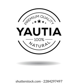 Creativo (Yautia), etiqueta Yautia, ilustración vectorial.