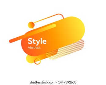 Creative yellow abstract design with different shapes. Dynamical colored forms and line. Gradient banners with liquid shapes. Template for design of logo, flyer or presentation. Vector illustration