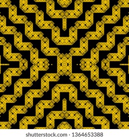 creative yellow art deco ethnic seamless pattern ready for print