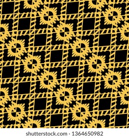creative yellow Art Deco Seamless ethnic and tribal pattern Hand drawn ornamental stripes