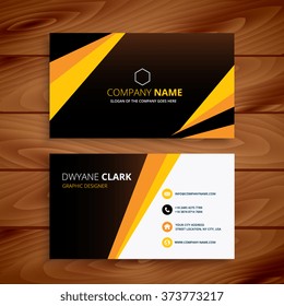 creative yellow and black business card