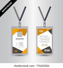 Creative Yellow & Black Color Id Card Vector Design Template