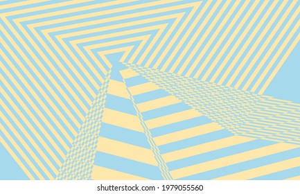 creative yellow and blue wallpaper bright background with patterns in op art style