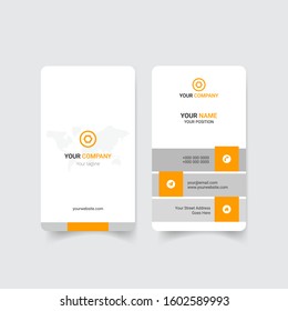 Creative  Yellow Color Corporate vertical business card templat Template For Commercial Use. eps 10
