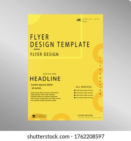 Creative yellow color flyer template vector design art 