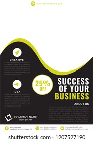 Creative yellow flyer templates. Vector illustration.