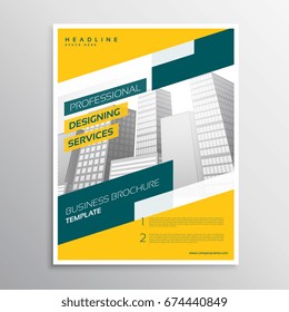 creative yellow geometric business flyer brochure design template