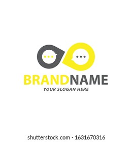 Creative Yellow and Gray Chat Symbol and Icon Logo Design, Vector