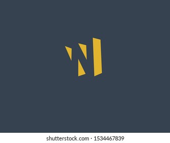Creative yellow logo silhouette 3d letters W typography for company