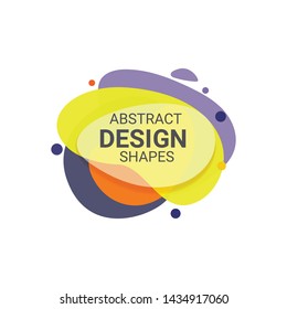 Creative yellow, orange and gray abstract graphic elements. Dynamical colored forms. Gradient banners with flowing liquid shape. Template for design of logo, flyer or presentation. Vector illustration