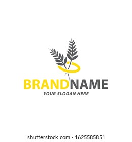 Creative Yellow Paddy Rice Vector Logo Design