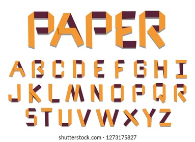 Creative yellow paper fold alphabets