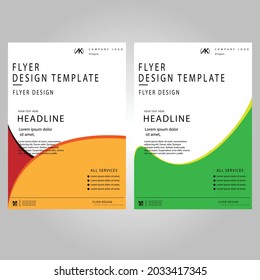 Creative  yellow, red, green with white background Flyer template design