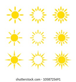 Creative Yellow Sun Icon Design Collections