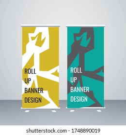 Kreative gelbe, weiße, grüne und graue Farbe Neue moderne Design-Roll-Up-Bannerdesign