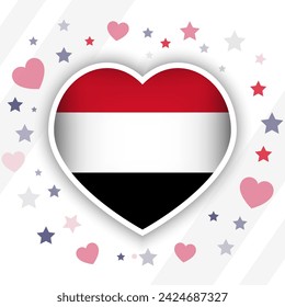 Creative Yemen Flag Heart Icon svg