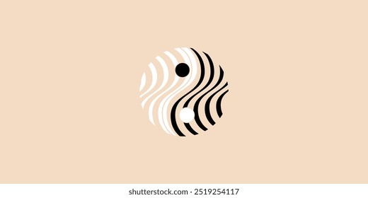 Creative yin and yang energy logo design premium vector