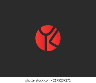 Creative YK Letter Logo Design Vector Template