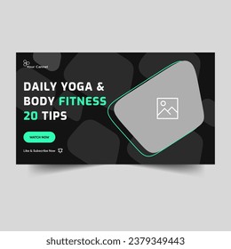 Creative yoga and fitness video cover banner template deisgn, meditaion concept banner, editable vector eps 10 file format