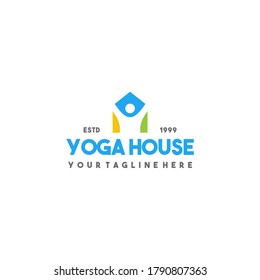 Diseño del logotipo de la casa de yoga creativa