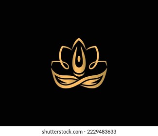 Creative Yoga Human Meditation Logo Design With Person Flower Balance Logotype Creative Spa, Guru Vector Template.