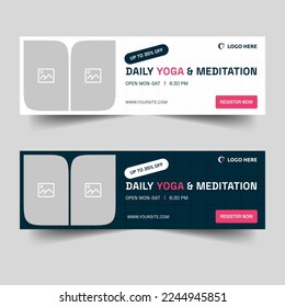 Creative yoga and medication banner design for social media posts, spa beauty content banner templates