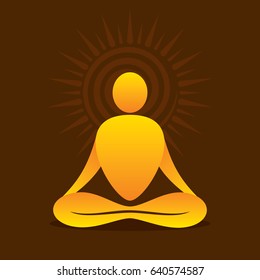 creative yoga pose icon design