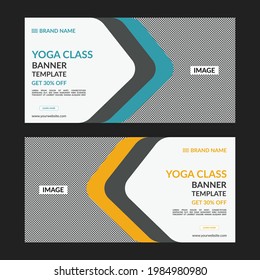 Web-Banner und Social-Media-Post für kreatives Yoga