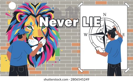 Creative young graffiti artists