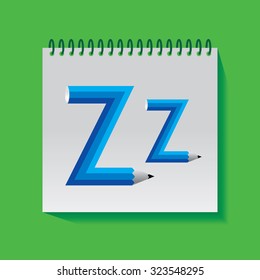 creative Z alphabet created with pencil vector 