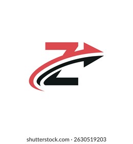 Creative Z Initial Logo with Dynamic Arrow, Vector Identity for Fast-Growing Companies.