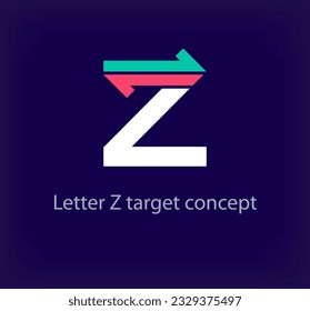 Diseño creativo del logotipo de la flecha de letra Z. Logo único de la empresa logística. Iniciales de la empresa vector corporativo.