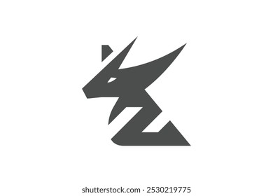 Diseño creativo del Vector del logotipo del icono del toro de la letra Z