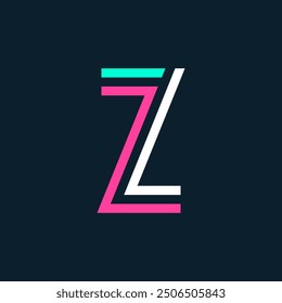 Logotipo de tipografía de doble línea de letra Z creativa, signo de logotipo minimalista multilínea de letra Z creativa, símbolo de logotipo de carácter Z