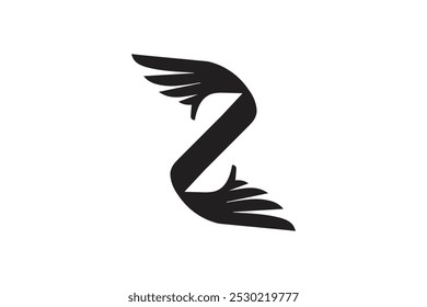 Creative Z letter feathers logo template design