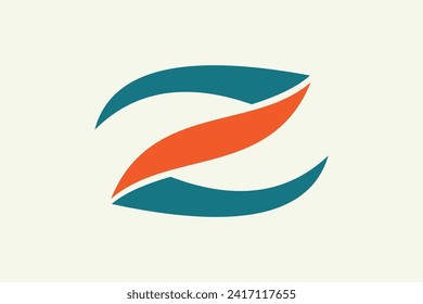 Creative Z Letter Logo Design with Swoosh Icon Vector Illustration.