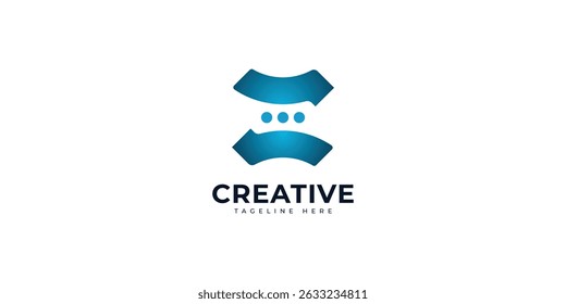 Creative Z Letter Logo Design with 3 dots in the middle