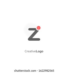 Creative Z Letter Logo with Dot. Design Vector Logo Template.