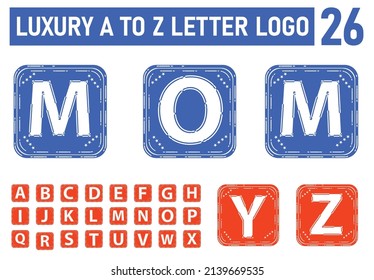 Creative A to Z letter logo and icon design template