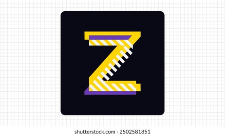 Creative Z Letter Vector Colorful Logo, Stylish Cut Lines Logo Sign Z Letter, Z Character Logo Symbol