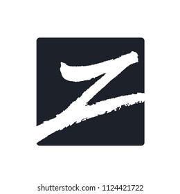 Creative z letter vector logo design. Handwritten text with paint brush texture. Monogram vector sign. Character logotype symbol. Icon design