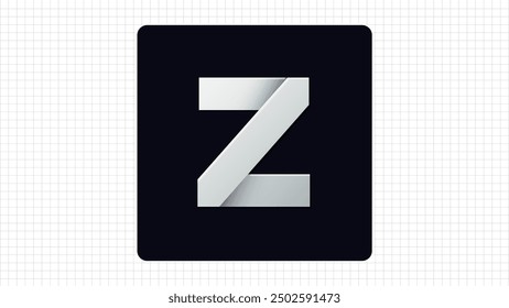 Creative Z Letter Vector Paper Roll Logo, Stylish Cut Lines Logo Sign Z Letter, Z Character Logo Symbol