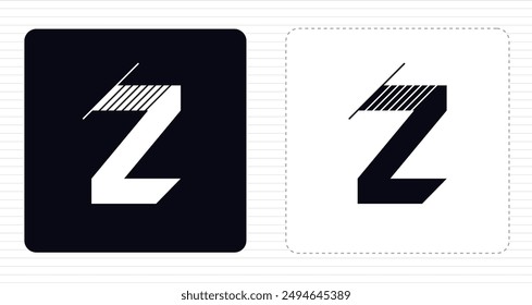 Creative Z Letter Vector Typography Logo Design, Z handmade Typography Logo. Minimal Monogram Vector Sign. Z Character Logotype Symbol. Z Icon Design