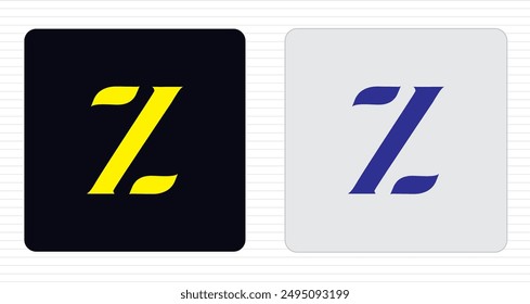 Creative Z Letter Vector Typography Logo Design, Minimal Monogram Vector Sign. Z Character Logotype Symbol. Z Icon Design