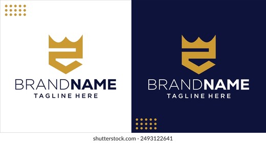 Creative Z Shield and Crown Logo, Design Inspiration, Illustration, Vector
