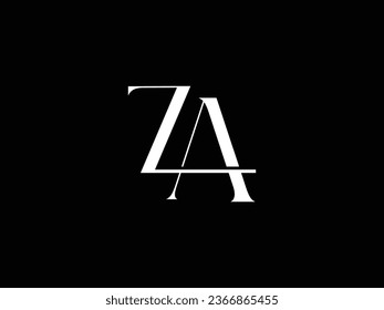 Creative ZA, AZ, initial monogram elegant vector logo template